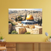 Jerusalem Israel Aquarellkunst Leinwanddruck (Insitu (Wohnzimmer))