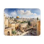Jerusalem Israel Aquarellkunst Magnet (Horizontal)