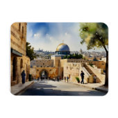 Jerusalem Israel Aquarellkunst Magnet (Horizontal)