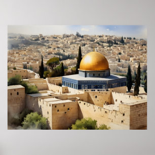 Jerusalem Israel Aquarellkunst Poster