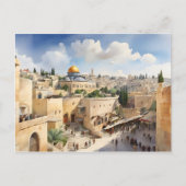 Jerusalem Israel Aquarellkunst Postkarte (Vorderseite)