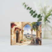 Jerusalem Israel Aquarellkunst Postkarte (Stehend Vorderseite)
