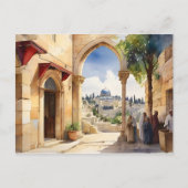 Jerusalem Israel Aquarellkunst Postkarte (Vorderseite)