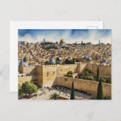 Jerusalem Israel Aquarellkunst Postkarte (Vorne/Hinten)