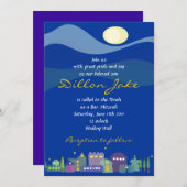 Jerusalem Israel Bar Bat Mitzvah Einladung (Vorne/Hinten)