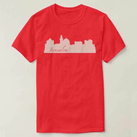 Jerusalem, Israel City Skyline Souvenir Style T-Shirt (Design vorne)