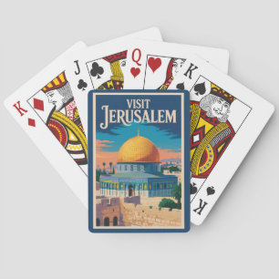 Jerusalem Israel Illustration Reise Kunst Vintage Spielkarten