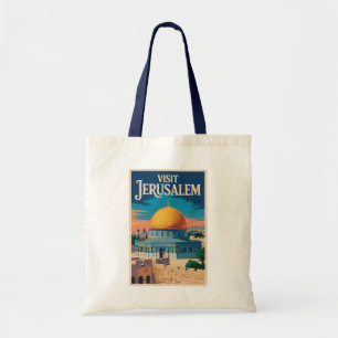 Jerusalem Israel Illustration Reise Kunst Vintage Tragetasche