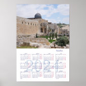 Jerusalem, Israel. Kalender 2024 Poster (Vorne)