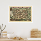 Jerusalem Israel Karte 1660 Poster (Küche)
