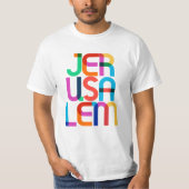 Jerusalem Israel Pop Kunstbriefe T-Shirt (Vorderseite)