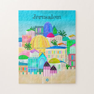 Jerusalem Israel Reiseplakat Puzzle
