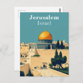 Jerusalem, Israel Retro Art Postkarte (Vorne/Hinten)