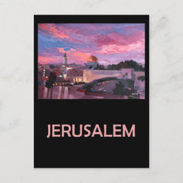 Jerusalem Israel Retro Travel Poster Postkarte