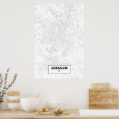 Jerusalem, Israel (schwarz auf weiß) Poster (Küche)
