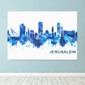 Jerusalem Israel Skyline Blue Leinwanddruck (Insitu (Holzboden))