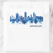 Jerusalem Israel Skyline Blue Rechteckiger Aufkleber (Tasche)