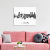 Jerusalem Israel Skyline BW Leinwanddruck (Insitu (Wohnzimmer))