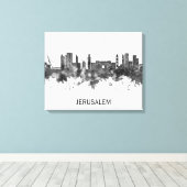 Jerusalem Israel Skyline BW Leinwanddruck (Insitu (Holzboden))