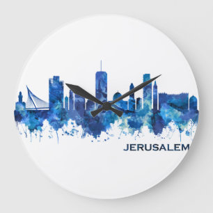 Jerusalem Israel Skyline Große Wanduhr