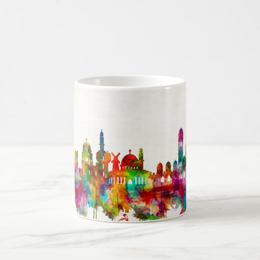 Jerusalem Israel Skyline Kaffeetasse (Mittel)