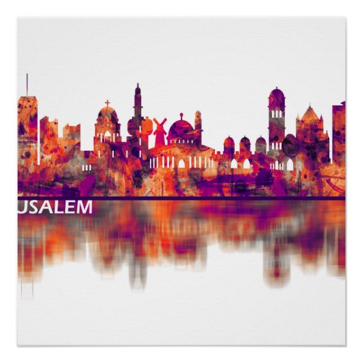 Jerusalem Israel Skyline Poster (Vorderseite)