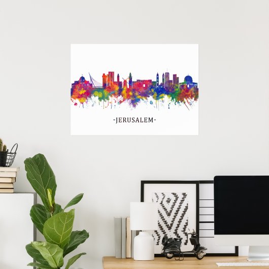 Jerusalem Israel Skyline Poster (Heimbüro)