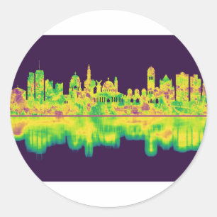 Jerusalem Israel Skyline Runder Aufkleber