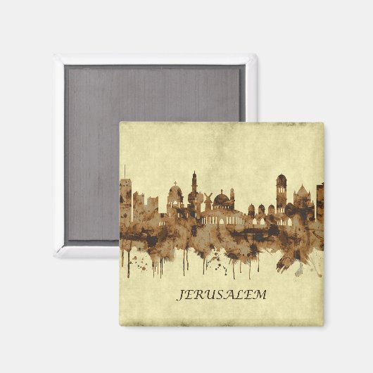 Jerusalem Israel Stadt Magnet (Vorderseite/Rückseite)