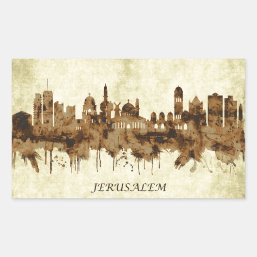 Jerusalem Israel Stadt Rechteckiger Aufkleber (Vorderseite)