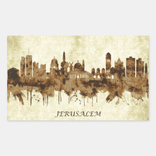 Jerusalem Israel Stadtbild Rechteckiger Aufkleber
