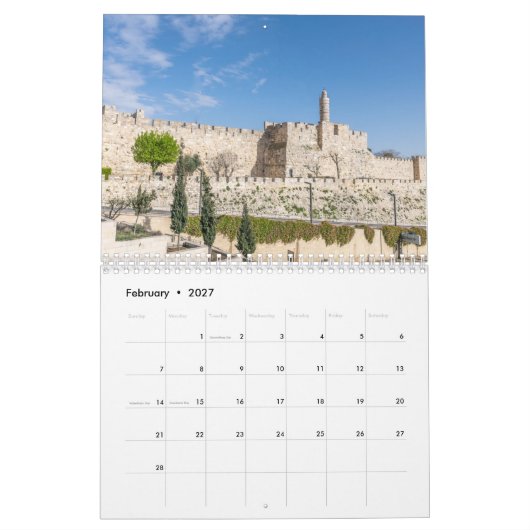Jerusalem-Kalender 2026 Kalender (Feb 2027)