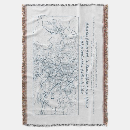 Jerusalem-Karte: Ein Psalm-Zitat auf Hebräisch und Decke (Vorderseite Vertikal)