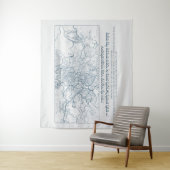 Jerusalem-Karte: Ein Psalm-Zitat auf Hebräisch und Wandteppich (Beispiel)