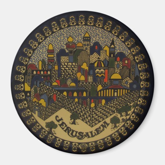 Jerusalem-Keramik Magnet (Vorne)