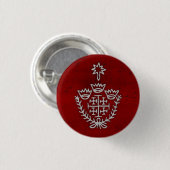 Jerusalem Knight Templar Kreuzfahrer Cross Deus Vu Button (Vorne & Hinten)