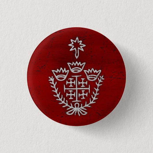 Jerusalem Knight Templar Kreuzfahrer Cross Deus Vu Button (Vorderseite)