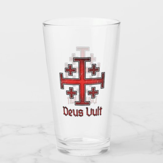 Jerusalem Knight Templar Kreuzfahrer Cross Deus Vu Glas (Rückseite)