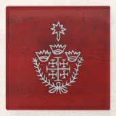 Jerusalem Knight Templar Kreuzfahrer Cross Deus Vu Glasuntersetzer (Vorderseite)