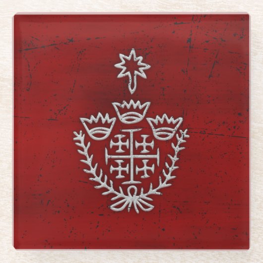 Jerusalem Knight Templar Kreuzfahrer Cross Deus Vu Glasuntersetzer (Vorderseite)