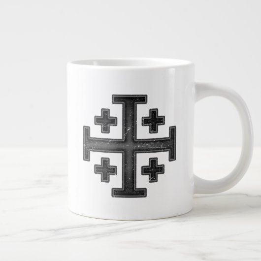 Jerusalem Knight Templar Kreuzfahrer Cross Deus Vu Jumbo-Tasse (Rechts)
