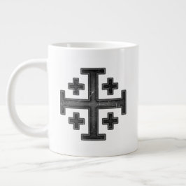 Jerusalem Knight Templar Kreuzfahrer Cross Deus Vu Jumbo-Tasse