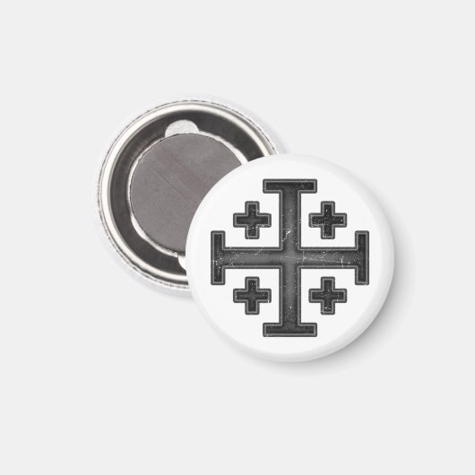 Jerusalem Knight Templar Kreuzfahrer Cross Deus Vu Magnet (Vorderseite/Rückseite)