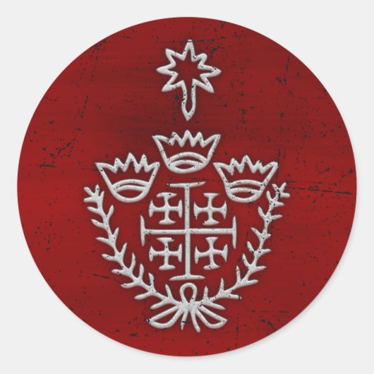 Jerusalem Knight Templar Kreuzfahrer Cross Deus Vu Runder Aufkleber (Vorderseite)