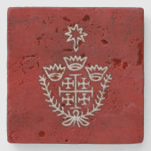 Jerusalem Knight Templar Kreuzfahrer Cross Deus Vu Steinuntersetzer (Vorderseite)