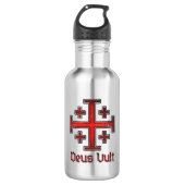 Jerusalem Knight Templar Kreuzfahrer Kreuz Christl Edelstahlflasche (Vorderseite)