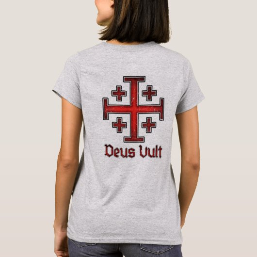 Jerusalem Knight Templar Kreuzfahrer Kreuz Christl T-Shirt (Rückseite)