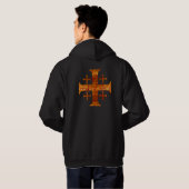Jerusalem-Kreuz, beunruhigt Hoodie (Schwarz voll)