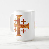 Jerusalem-Kreuz, beunruhigt Kaffeetasse (Vorderseite Links)