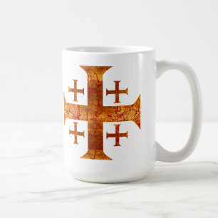 Jerusalem-Kreuz, beunruhigt Kaffeetasse
